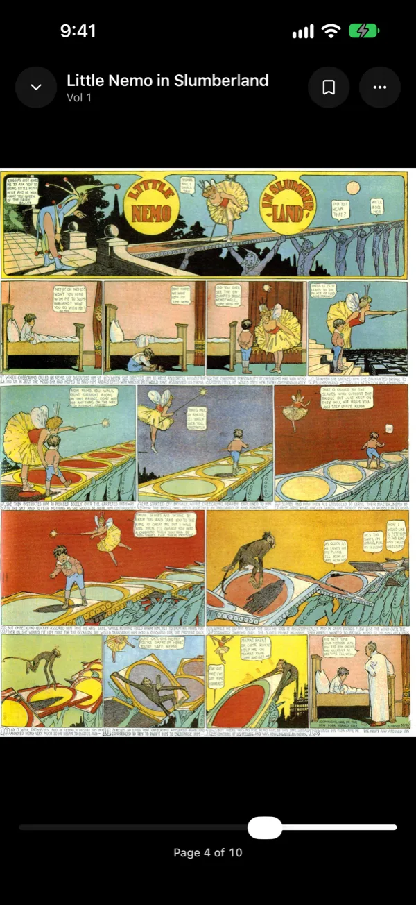 The same comic page in the reader on an iPhone.